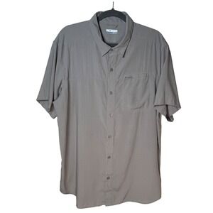 Columbia Short Sleeve Button Up Shirt Gray Lightweight‎ Outdoor Men L G